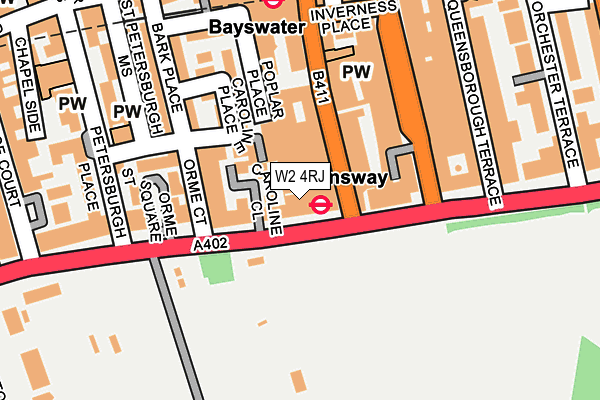 W2 4RJ map - OS OpenMap – Local (Ordnance Survey)