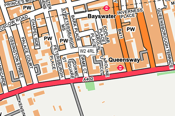 W2 4RL map - OS OpenMap – Local (Ordnance Survey)