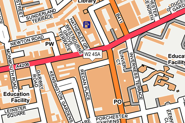 W2 4SA map - OS OpenMap – Local (Ordnance Survey)