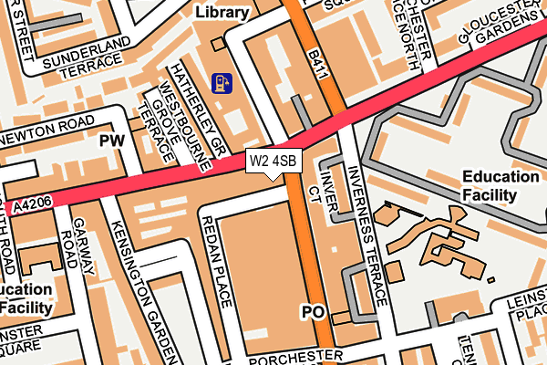 W2 4SB map - OS OpenMap – Local (Ordnance Survey)