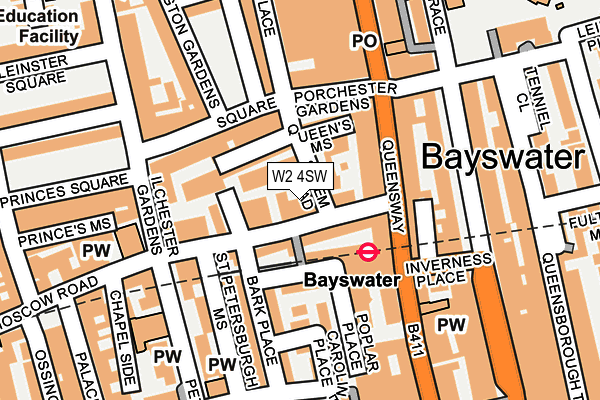 W2 4SW map - OS OpenMap – Local (Ordnance Survey)