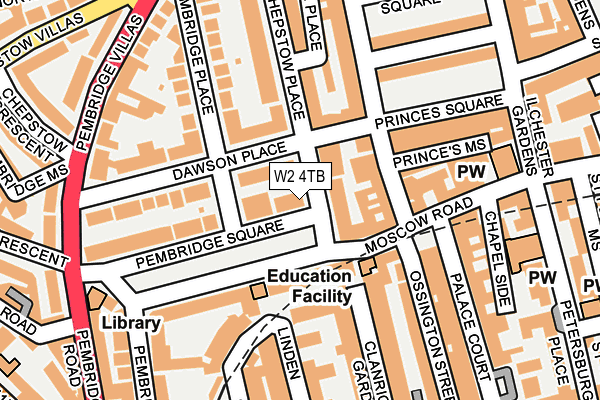 W2 4TB map - OS OpenMap – Local (Ordnance Survey)