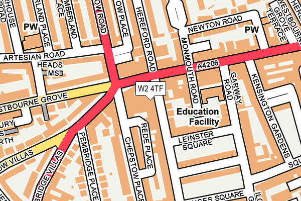 W2 4TF map - OS OpenMap – Local (Ordnance Survey)