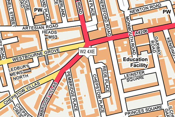 W2 4XE map - OS OpenMap – Local (Ordnance Survey)