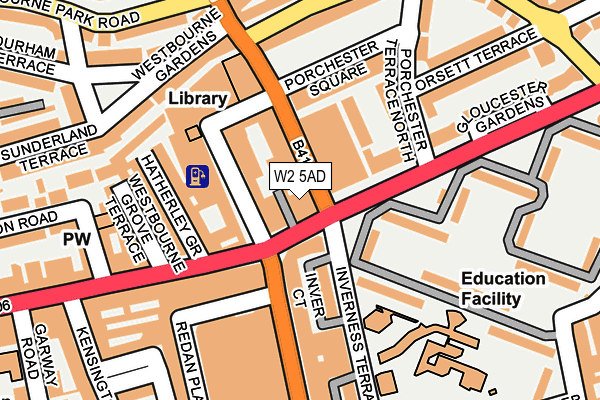 W2 5AD map - OS OpenMap – Local (Ordnance Survey)