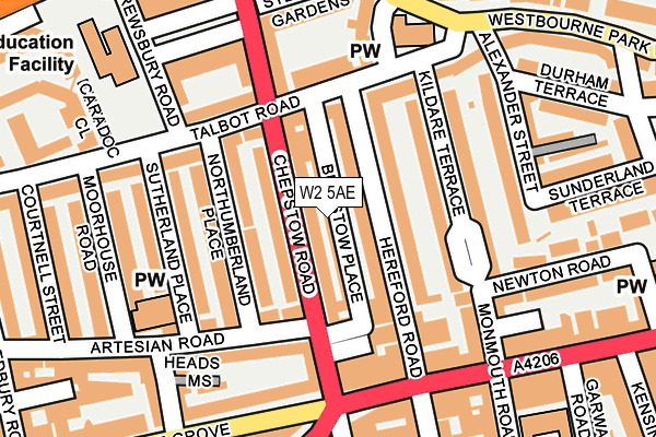 W2 5AE map - OS OpenMap – Local (Ordnance Survey)