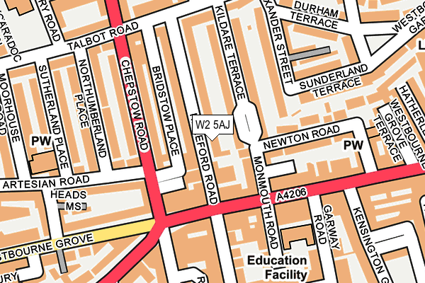 W2 5AJ map - OS OpenMap – Local (Ordnance Survey)