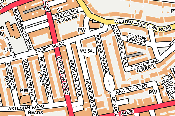 W2 5AL map - OS OpenMap – Local (Ordnance Survey)