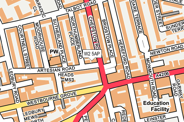 W2 5AP map - OS OpenMap – Local (Ordnance Survey)