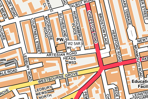 W2 5AR map - OS OpenMap – Local (Ordnance Survey)