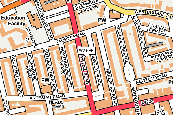 W2 5BE map - OS OpenMap – Local (Ordnance Survey)