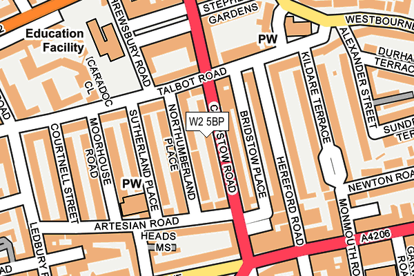 W2 5BP map - OS OpenMap – Local (Ordnance Survey)