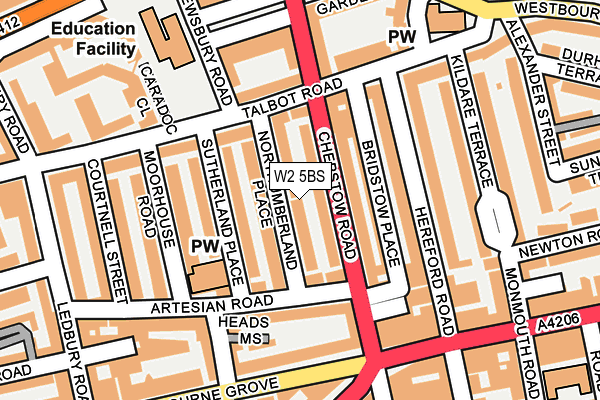 W2 5BS map - OS OpenMap – Local (Ordnance Survey)