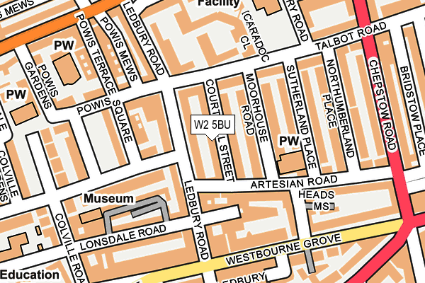 W2 5BU map - OS OpenMap – Local (Ordnance Survey)