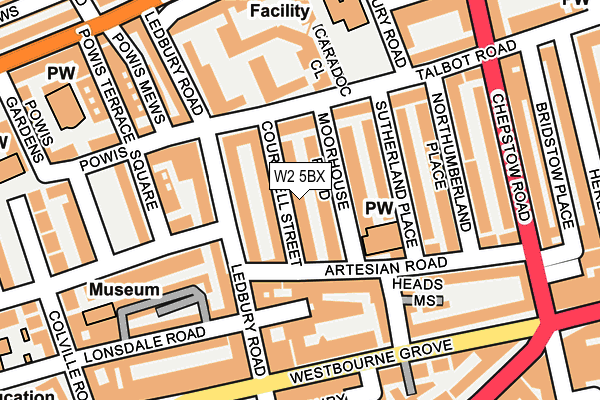 W2 5BX map - OS OpenMap – Local (Ordnance Survey)