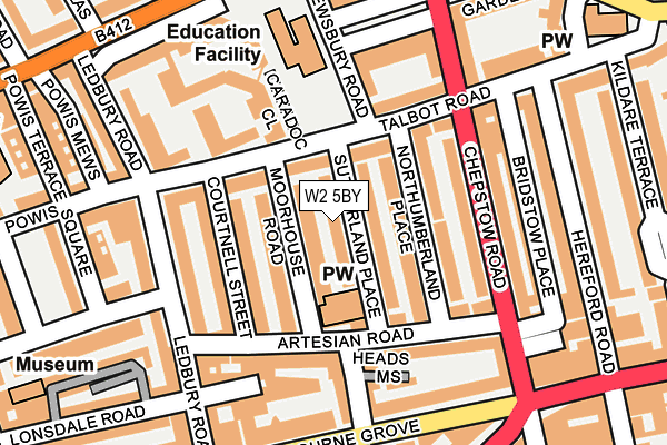 W2 5BY map - OS OpenMap – Local (Ordnance Survey)