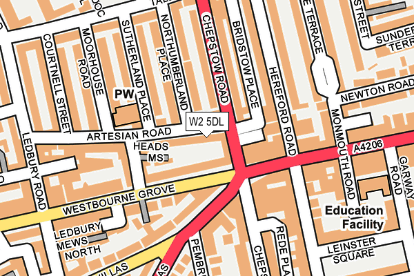 W2 5DL map - OS OpenMap – Local (Ordnance Survey)