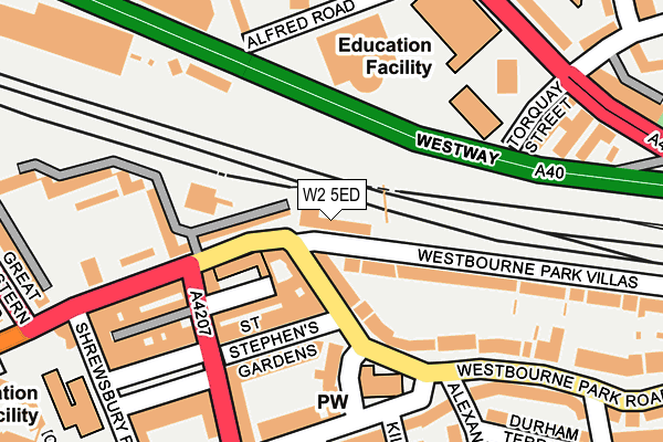 W2 5ED map - OS OpenMap – Local (Ordnance Survey)