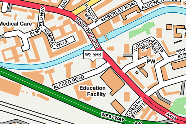 W2 5HB map - OS OpenMap – Local (Ordnance Survey)