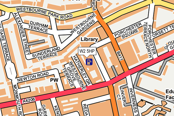 W2 5HP map - OS OpenMap – Local (Ordnance Survey)