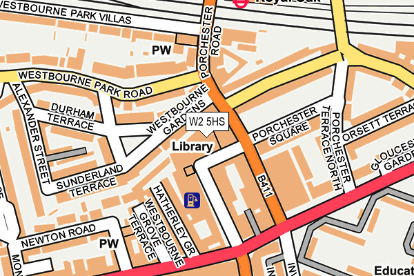 W2 5HS map - OS OpenMap – Local (Ordnance Survey)