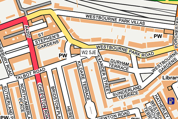 W2 5JE map - OS OpenMap – Local (Ordnance Survey)