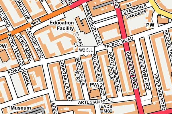 W2 5JL map - OS OpenMap – Local (Ordnance Survey)