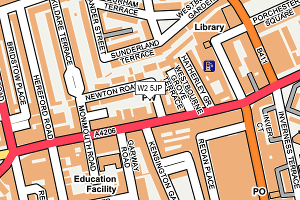 W2 5JP map - OS OpenMap – Local (Ordnance Survey)