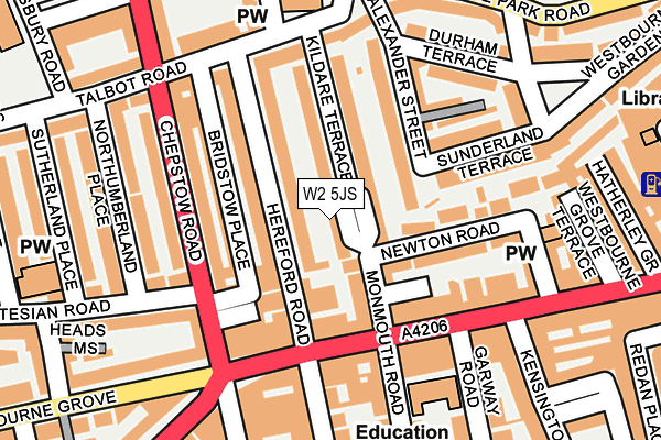 W2 5JS map - OS OpenMap – Local (Ordnance Survey)