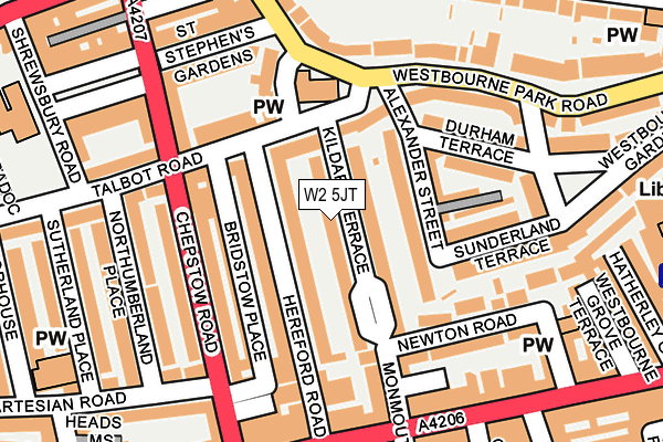 W2 5JT map - OS OpenMap – Local (Ordnance Survey)