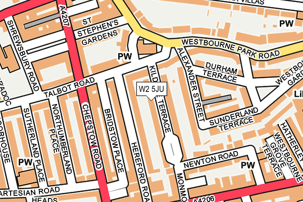 W2 5JU map - OS OpenMap – Local (Ordnance Survey)