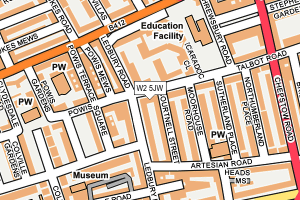 W2 5JW map - OS OpenMap – Local (Ordnance Survey)