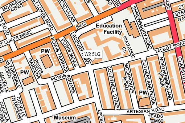 W2 5LG map - OS OpenMap – Local (Ordnance Survey)
