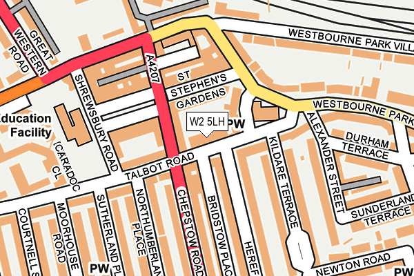 W2 5LH map - OS OpenMap – Local (Ordnance Survey)