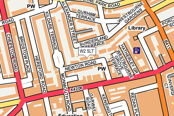 W2 5LT map - OS OpenMap – Local (Ordnance Survey)