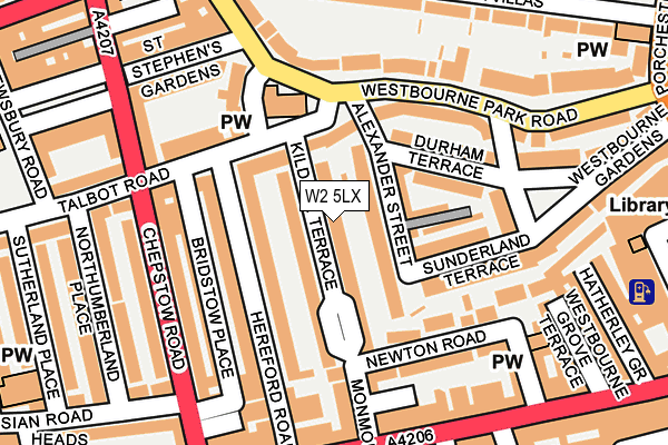 W2 5LX map - OS OpenMap – Local (Ordnance Survey)