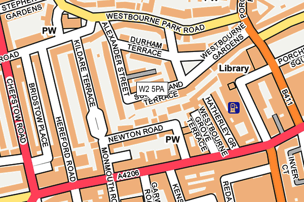 W2 5PA map - OS OpenMap – Local (Ordnance Survey)