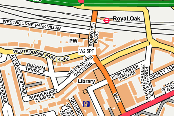 W2 5PT map - OS OpenMap – Local (Ordnance Survey)