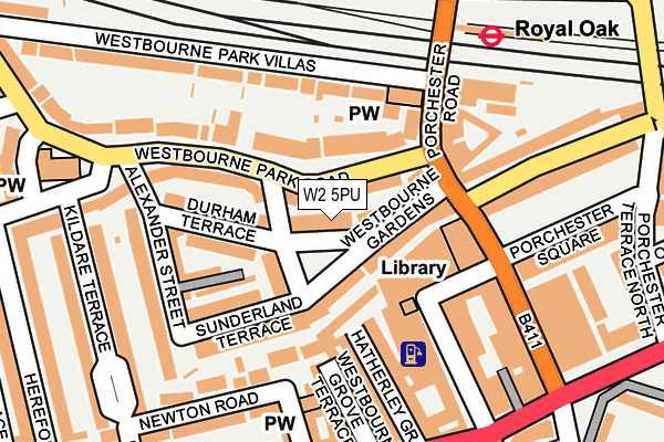 W2 5PU map - OS OpenMap – Local (Ordnance Survey)