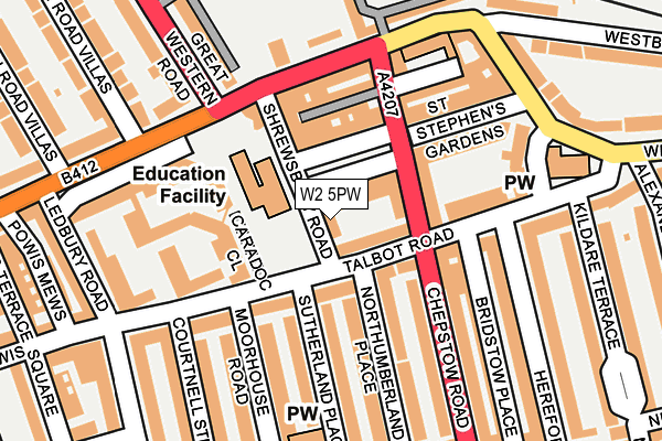 W2 5PW map - OS OpenMap – Local (Ordnance Survey)