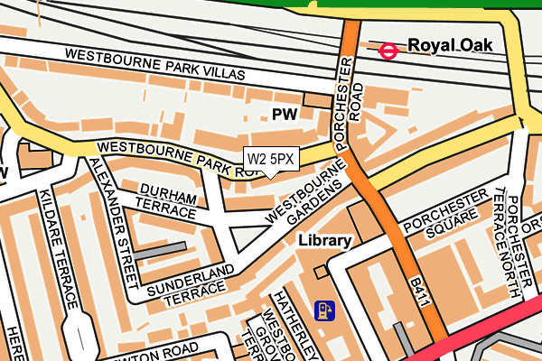 W2 5PX map - OS OpenMap – Local (Ordnance Survey)