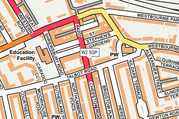 W2 5QP map - OS OpenMap – Local (Ordnance Survey)