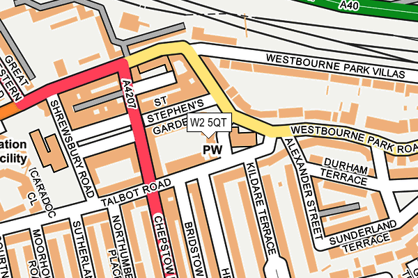 W2 5QT map - OS OpenMap – Local (Ordnance Survey)