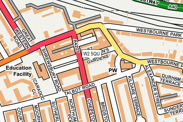 W2 5QU map - OS OpenMap – Local (Ordnance Survey)