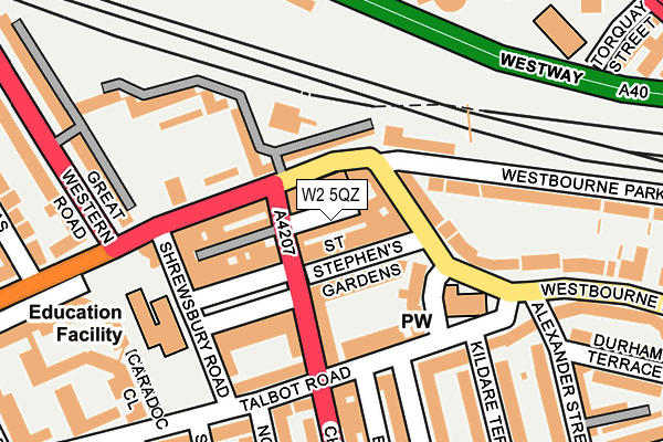 W2 5QZ map - OS OpenMap – Local (Ordnance Survey)