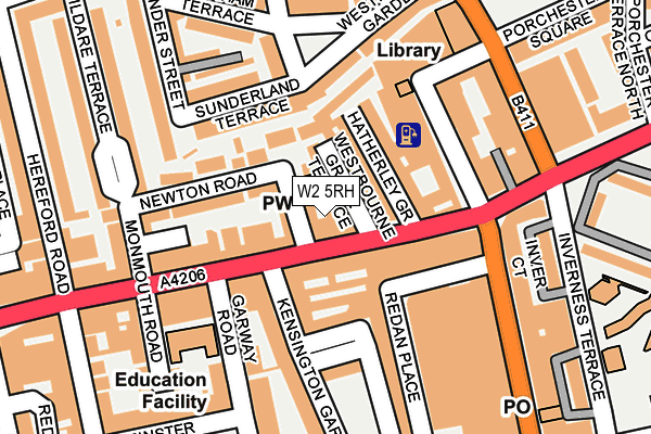 W2 5RH map - OS OpenMap – Local (Ordnance Survey)