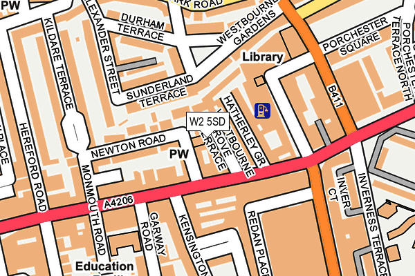 W2 5SD map - OS OpenMap – Local (Ordnance Survey)