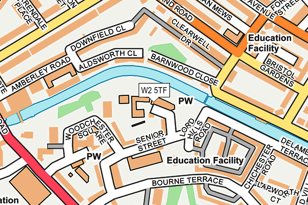 W2 5TF map - OS OpenMap – Local (Ordnance Survey)