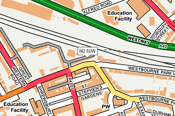 W2 5UW map - OS OpenMap – Local (Ordnance Survey)