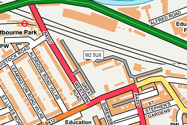 W2 5UX map - OS OpenMap – Local (Ordnance Survey)